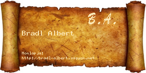 Bradl Albert névjegykártya